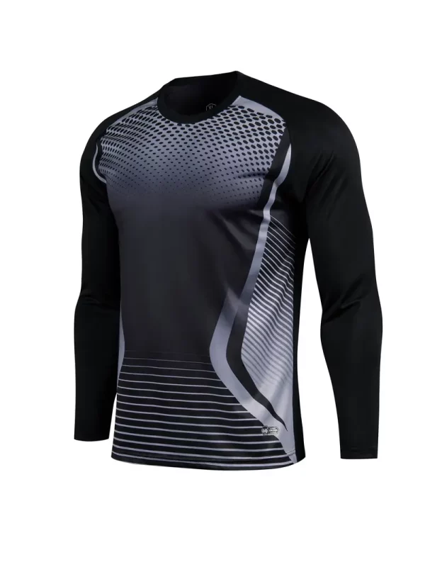 Camiseta de Manga Larga para Hombre con Rayas Geométricas